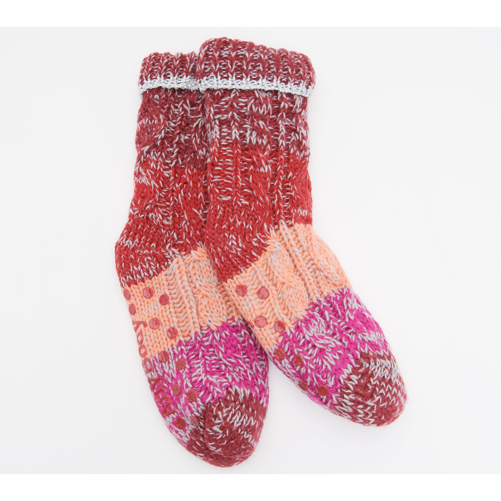 AnyBody Women's Pull-on Ombre Design Knit Socks Berry Multi Large/X-Large Size